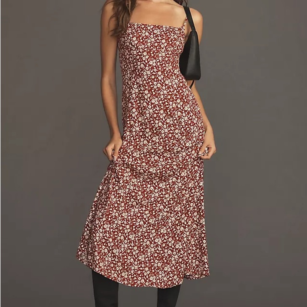 Reformation Liya Dress Red Spaghetti Strap Maxi